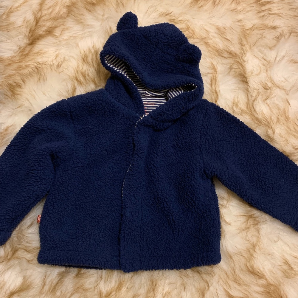 18-24M Blueberry Fleece Magnetic hooded jacket